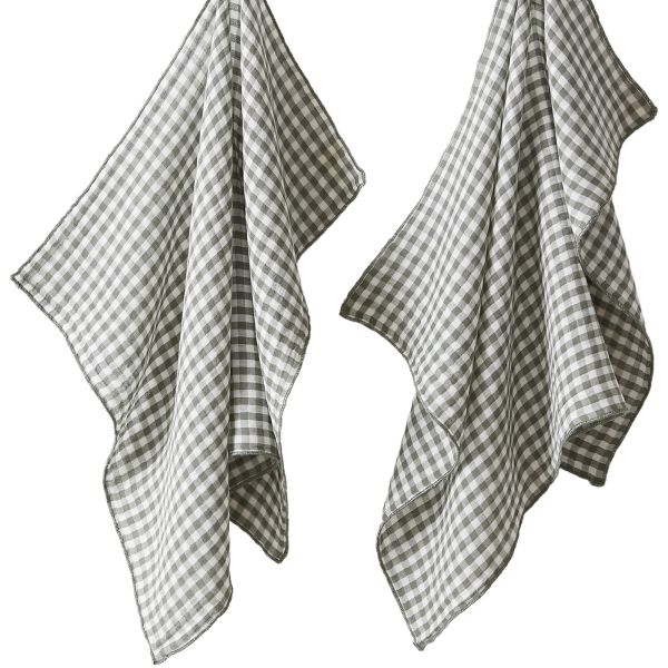 Lot de 2 essuie-mains 50x70 cm Gaze de Coton Vickie Romarin