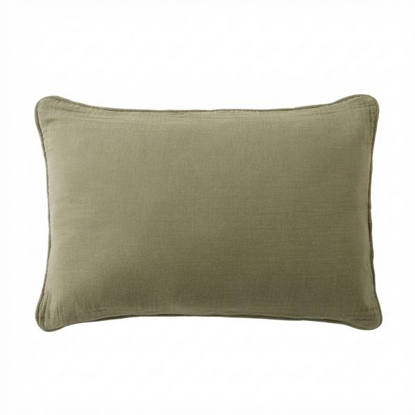 Coussin rectangulaire déhoussable 40x60 cm Gaze de Coton Hampton Spring