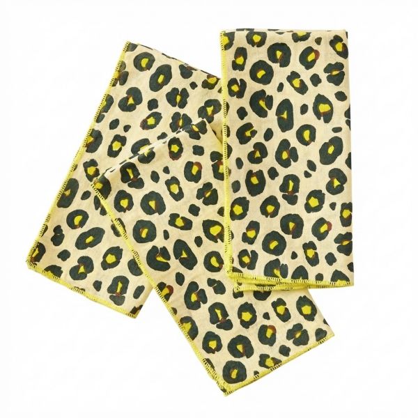 Lot de 3 serviettes 40x40 cm Gaze de Coton Montauk Jaune
