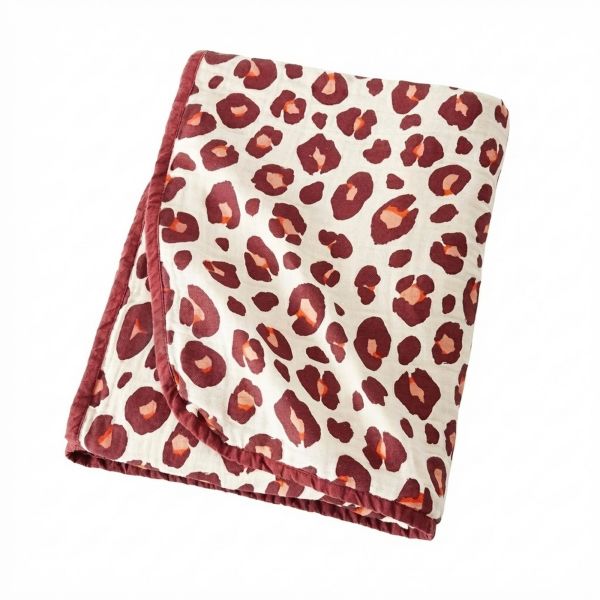 Plaid 130x160 cm Gaze de Coton Montauk Rose