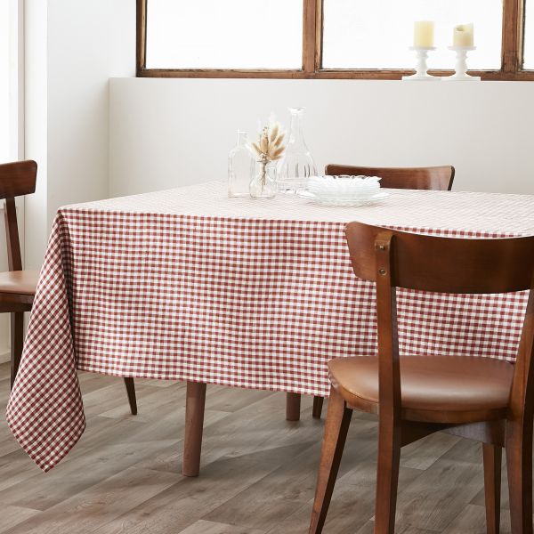 Nappe rectangle 150x350 cm Gaze de Coton Vickie Terracotta