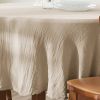 Nappe ronde 180 cm Gaze de Coton Terra Ficelle