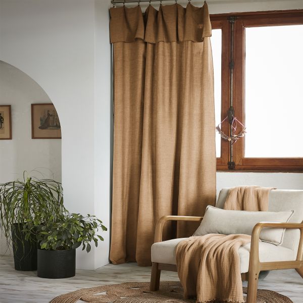 Rideau ajustable 140x270 cm Lyocell Gabrielle Camel