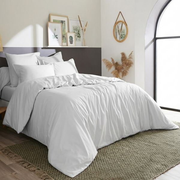 Housse de couette 240x260 cm Percale de Coton Neige
