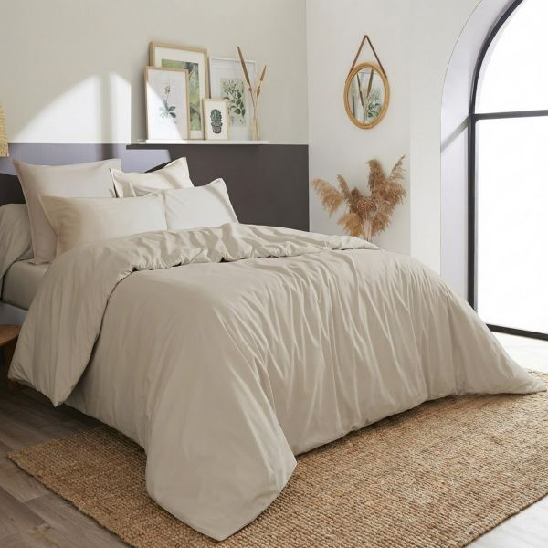 Housse de couette 240x260 cm Percale de Coton Sable