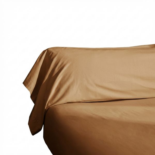 Taie de traversin 43x185 cm Percale de Coton Havane