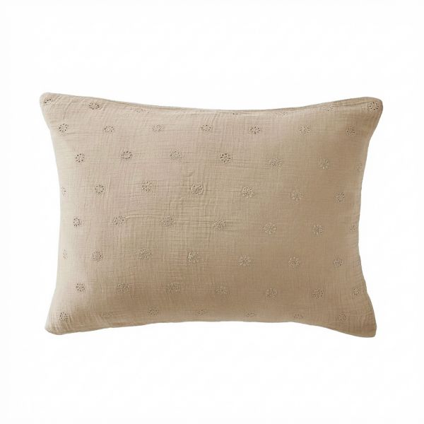 Taie d'oreiller 50x70 cm Gaze de Coton Terra bohème Ficelle