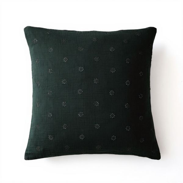 Taie d'oreiller 60x60 cm Gaze de Coton Terra bohème Sapin