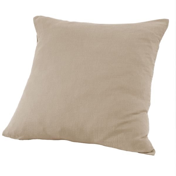Taie d'oreiller 60x60 cm Gaze de Coton Terra Ficelle