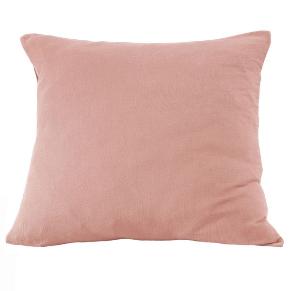 Taie d'oreiller 80x80 cm Gaze de Coton Terra Rose Foncé
