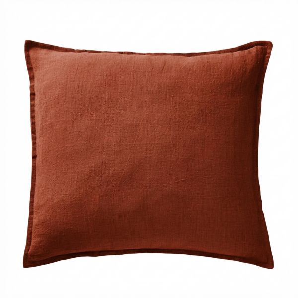 Taie d'oreiller 80x80 cm Lin Rosalie Paprika