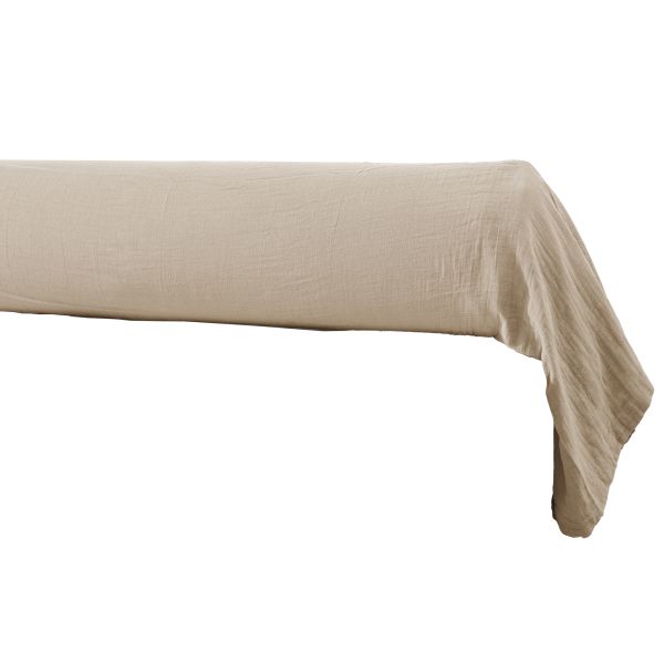 Taie de traversin 43x185 cm Gaze de Coton Terra Ficelle