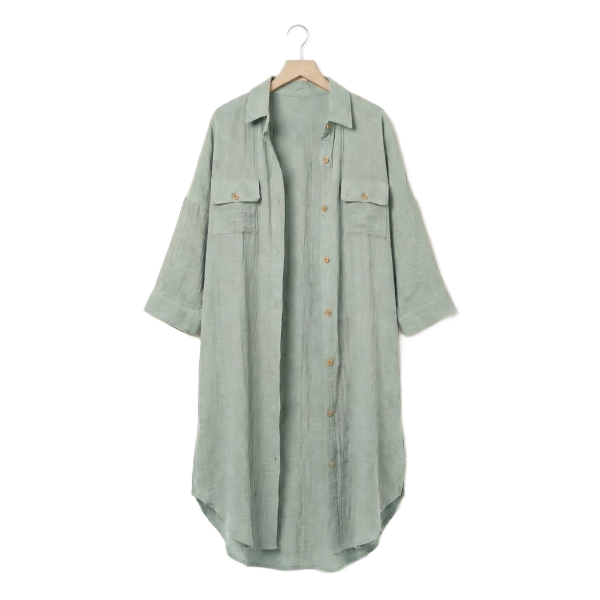 Tunique chemise S/M Gaze de Coton Terra Eucalyptus