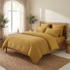 Parure de lit 240x260 cm Gaze de Coton - Coton 57 fils Ocre