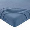 Drap Housse 140x200+35 cm Gaze de Coton - Coton 57 fils Bleu Mer