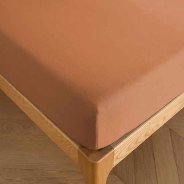 Drap Housse 140x190+35 cm Lin Métis Caramel