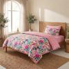 Parure de lit 140x200 cm Percale de Coton Floral Collage Rose - KATE MERRITT