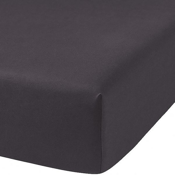 Drap Housse 140x190+30 cm Coton Anthracite