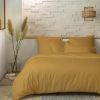Drap Housse 160x200+30 cm Percale de Coton Jaune Moutarde