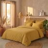 Drap Housse 140x190+30 cm Percale de Coton Jaune Moutarde