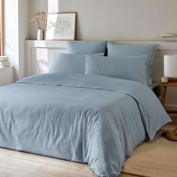 Parure de lit 240x260 cm Bambou - Coton Ardoise