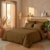 Parure de lit 240x260 cm Percale de Coton Ocre