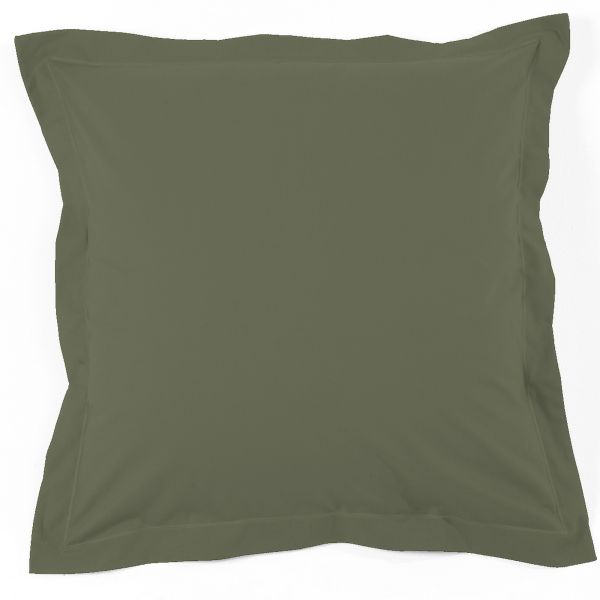 Taie d’oreiller 63x63 cm Percale de Coton Vert Kaki