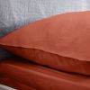 Drap Housse 140x190+28 cm Microfibre Terracotta
