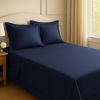 Drap plat 265x300 cm Satin de Coton Bleu Marine