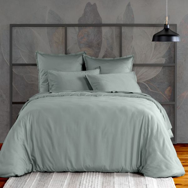 Housse de couette 140x200 cm Satin de Coton Celadon