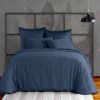 Housse de couette 140x200 cm Satin de Coton Bleu Marine