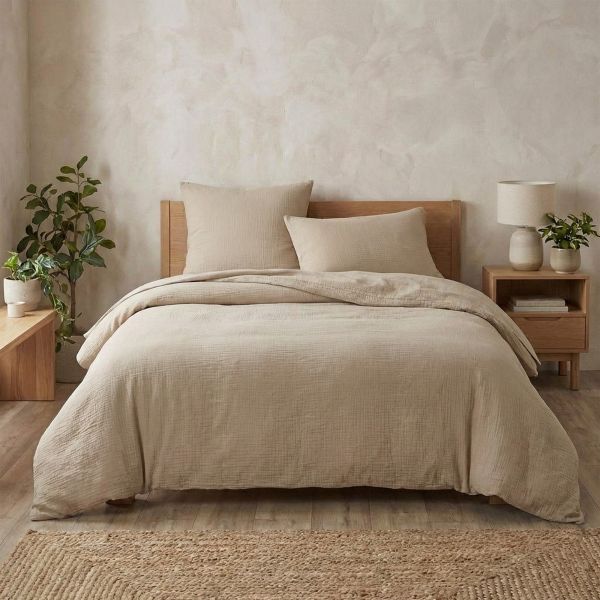 Housse de couette 220x240 cm Gaze de Coton Naturel