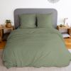 Parure de lit 220x240 cm Microfibre Vert Olive