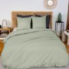 Parure de lit 220x240 cm Percale de Coton Vert Sauge