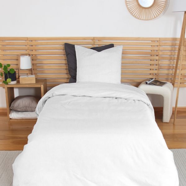 Parure de lit 140x200 cm Percale de Coton Blanc