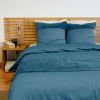Parure de lit 220x240 cm Microfibre Bleu Paon