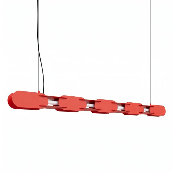 Suspensions Acier Rouge LED 1 Chain