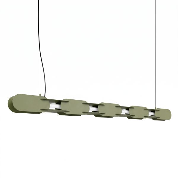 Suspensions Acier Vert Olive LED 1 Chain
