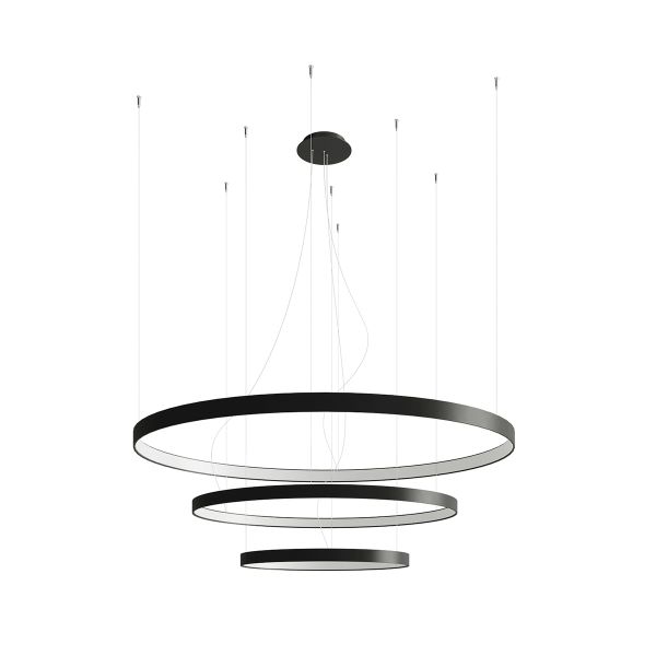 Lustres Aluminium Noir LED 3 Rio